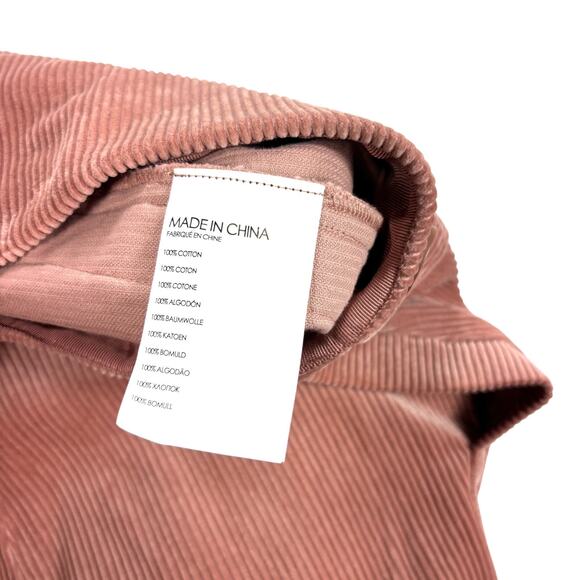 New Club Monaco Corduroy Mini Skirt Pink Rose Wrap Style Size 4 Cotton NWT $149 - Picture 9 of 10